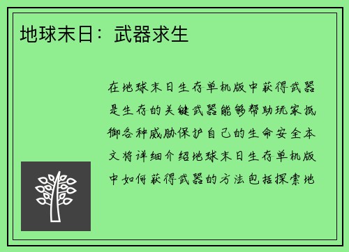 地球末日：武器求生