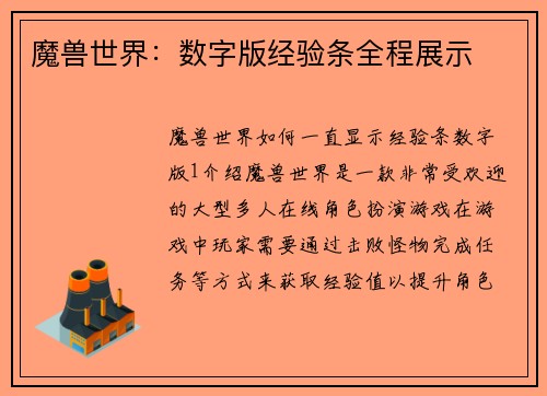 魔兽世界：数字版经验条全程展示